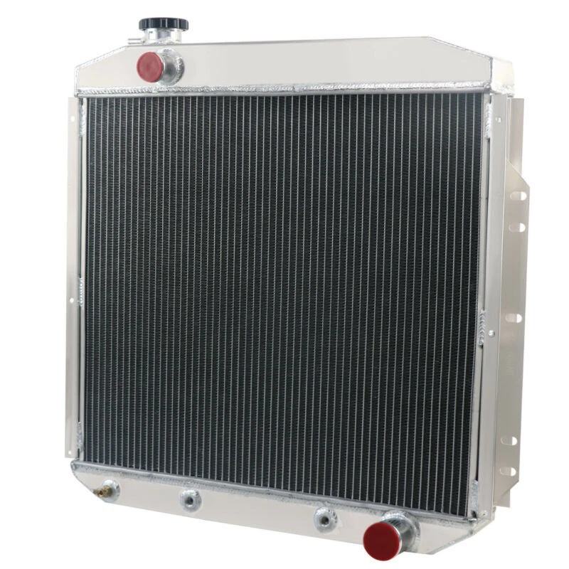 4 Row Aluminum Radiator & Shroud Fan for Ford F100 F250 F350 Chevy V8 1953-1956