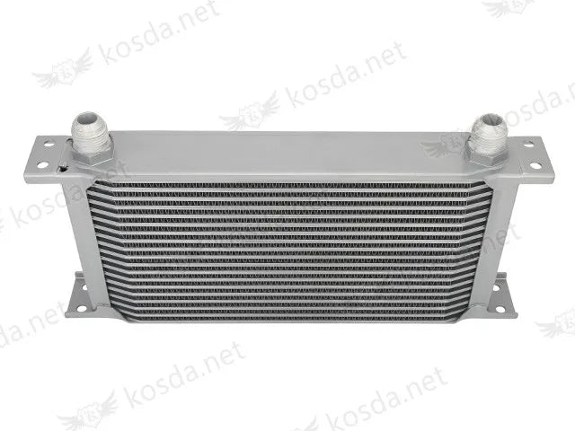 Universal 19 Row 10AN British Style Oil Cooler Relocation Kit - Silver and Black Aluminium