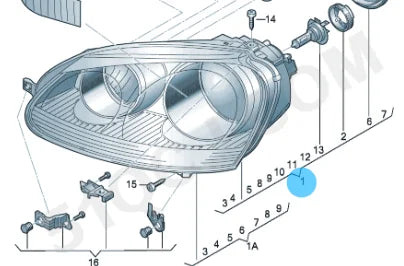 VW Golf V / Jetta III 2003–2010 LED Headlight with DRL 1K6941005S / 1K6941005P