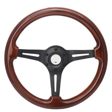 Load image into Gallery viewer, Universal 14 inch 350 mm 6-Bolt Vintage Wooden Steering Wheel, Black Spokes