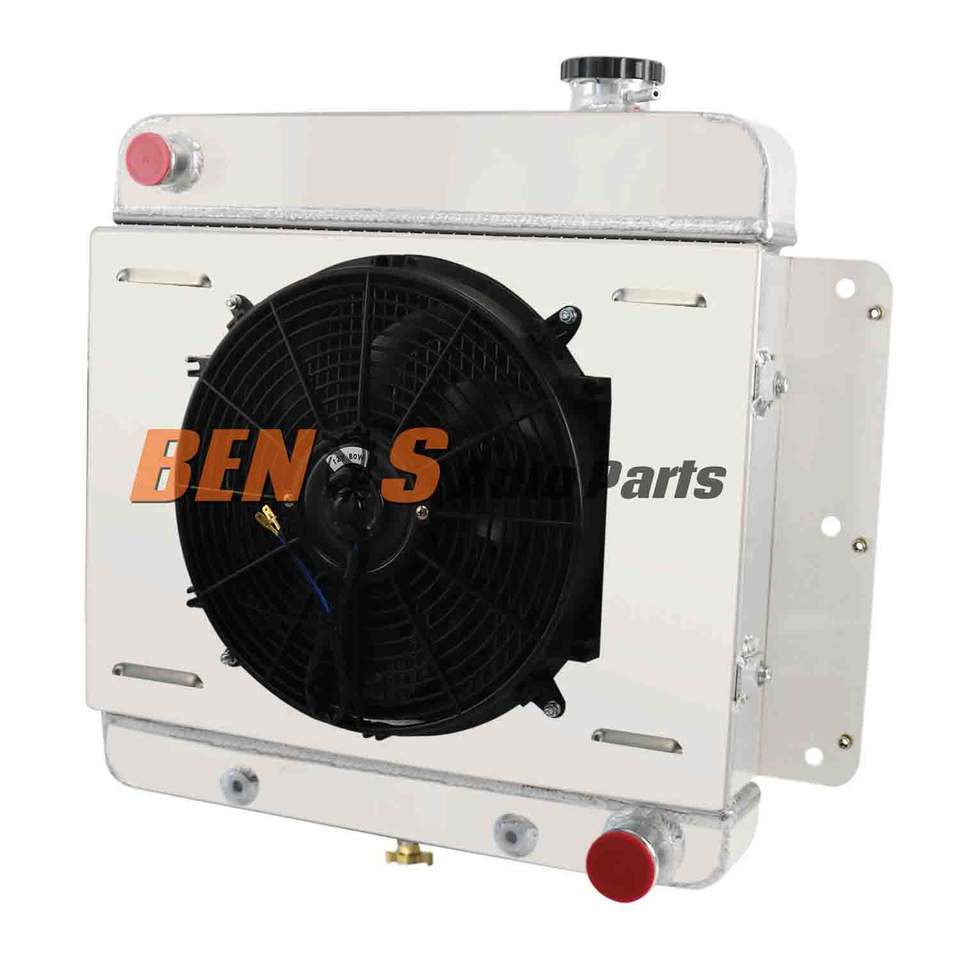 4 Row Aluminum Radiator Shroud Fan Relay for Chevy II Nova L6 V8 1962-1967