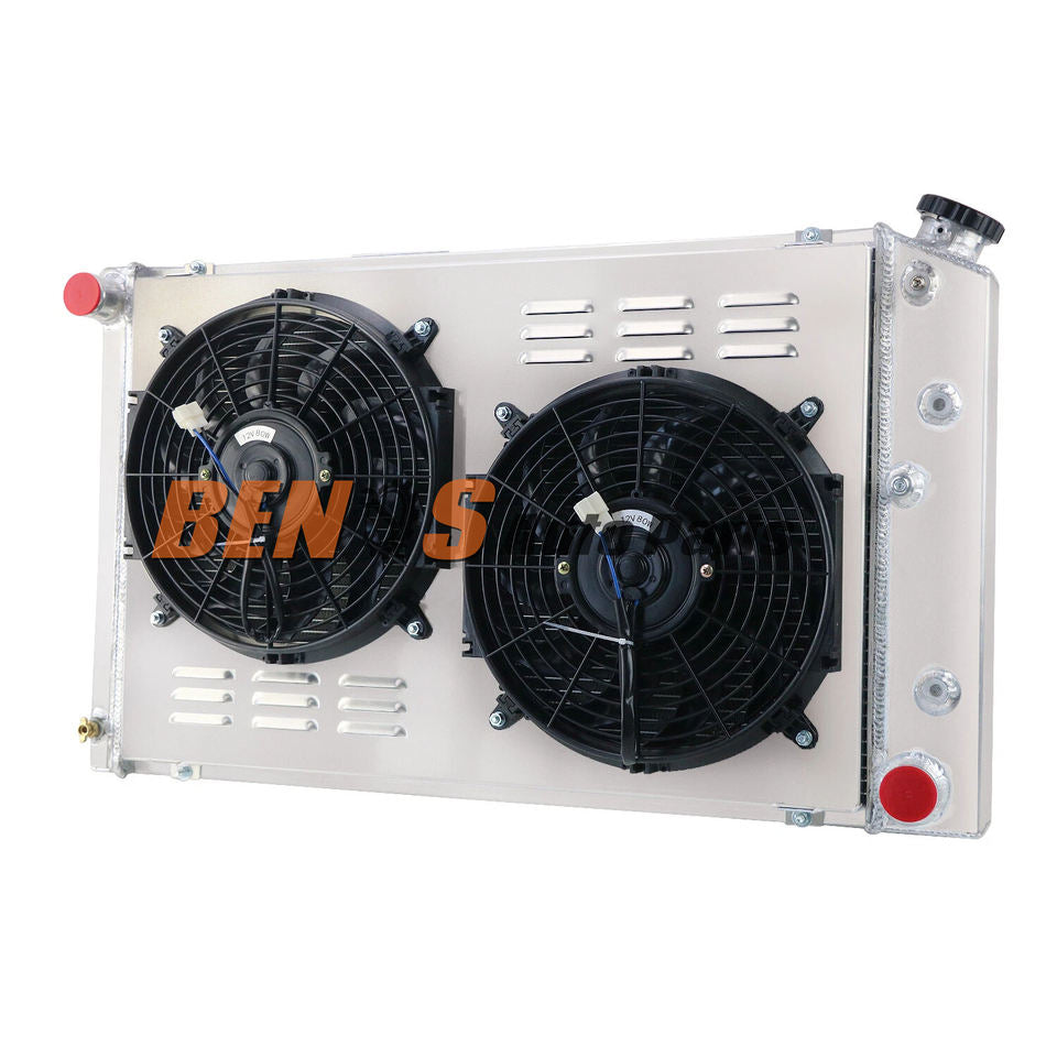 Radiator Replacement Kit 4Row Radiator&Shroud Fan for 1971-1979 Chevrolet Caprice 73-80 K10 Suburban
