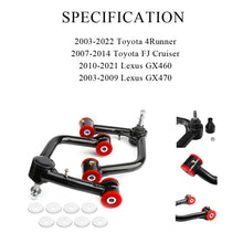 Load image into Gallery viewer, Toyota FJ Cruiser / 4Runner / Lexus GX470 GX460 2003-2022 Front Upper Control Arms for 2-4 inch Lift