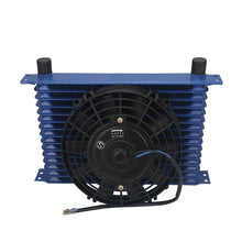 Load image into Gallery viewer, Universal 15 Row AN10 Aluminium Oil Cooler Kit with 8 Inch Slim Electric Fan