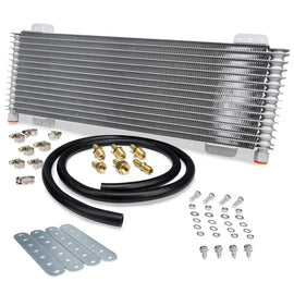 Heavy Duty Universal 13 Plate Low Pressure Drop Automatic Transmission Oil Cooler 8.5 x 22.8 x 1.25 Inch
