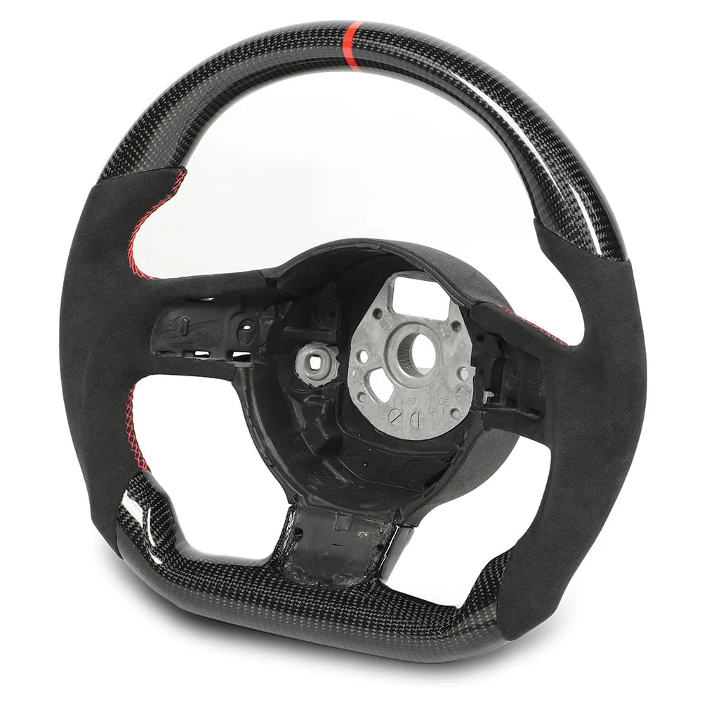 Audi Real Carbon Fibre and Leather Sport Steering Wheel Kit with Start Button