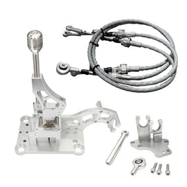 Billet Aluminium RSX-Style Shifter Box for Honda Prelude and Civic F20 H22 H23 H-Series Swap with Linkage and Knob