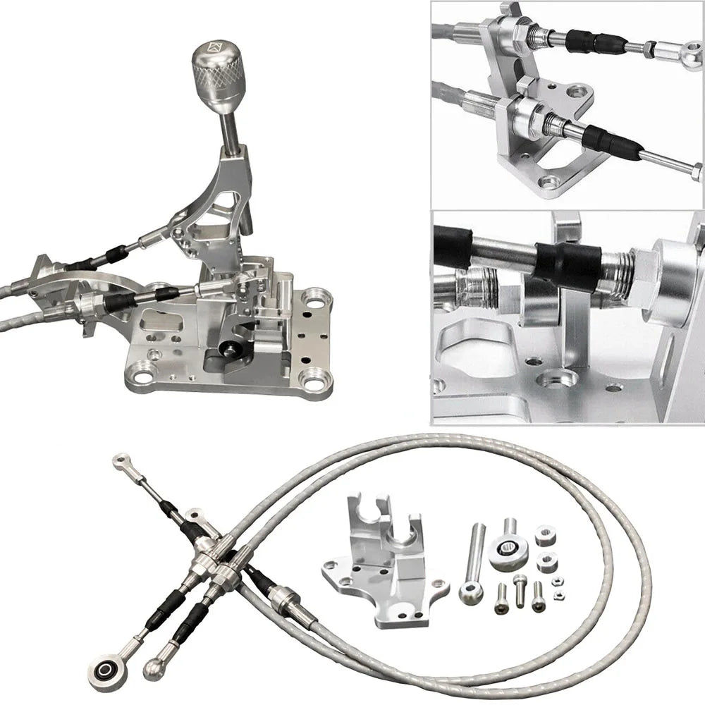 Billet Aluminium RSX-Style Shifter Box for Honda Prelude and Civic F20 H22 H23 H-Series Swap with Linkage and Knob