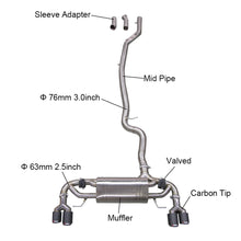 Load image into Gallery viewer, BMW 330i G20 2019+ B48 2.0T Stainless Steel 4-Tip Valved Sport Catback Exhaust System