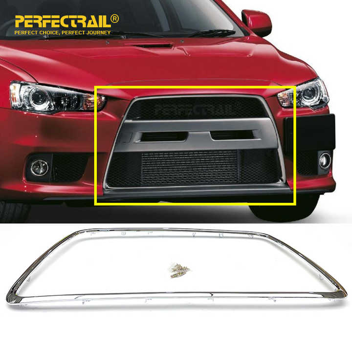 PERFECTRAIL 6400B398 Wholesale Auto Car Body Parts Chrome Front Bumper Radiator Grille Molding Trim for Mitsubishi Lancer 2008-