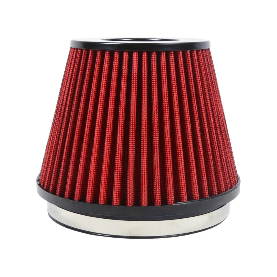 Universal 6 inch 152 mm High Flow Cold Air Intake Cone Dry Air Filter, Red