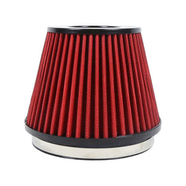 Universal 6 inch 152 mm High Flow Cold Air Intake Cone Dry Air Filter, Red