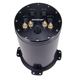 Universal 2.8 Litre Aluminium Fuel Surge Tank for Twin 40 mm Fuel Pumps with 8AN O-Ring Ports