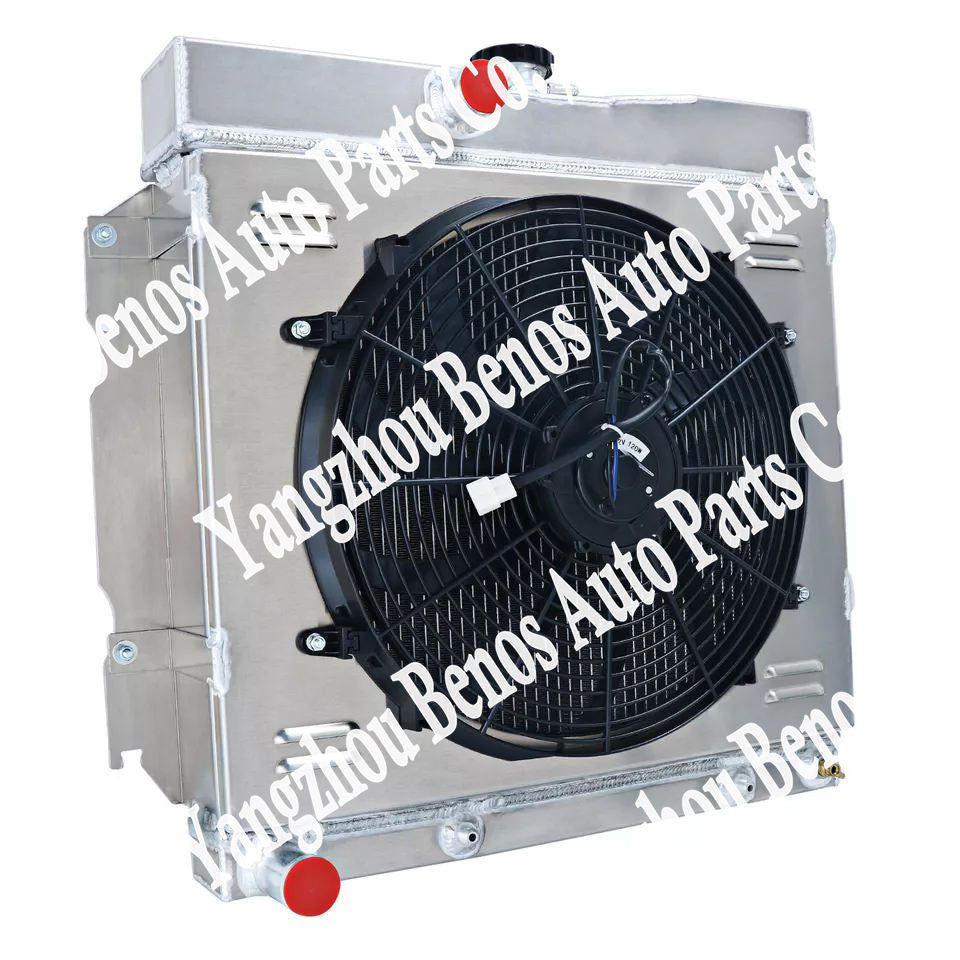 1963-1969 Dodge Coronet/Charger Plymouth 4-Row Radiator with Shroud Fan and Relay