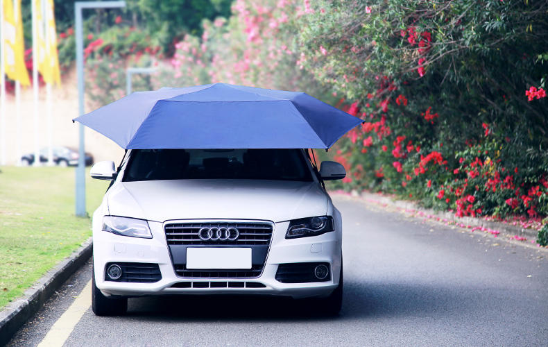 4.2M Semi-automatic Car Roof Sunshade - Portable Universal SUV/Sedan Umbrella