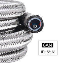 Load image into Gallery viewer, Universal 6AN PTFE E85 Braided Fuel Line Kit - 16 ft (5 m) with 10 Fittings, Silver