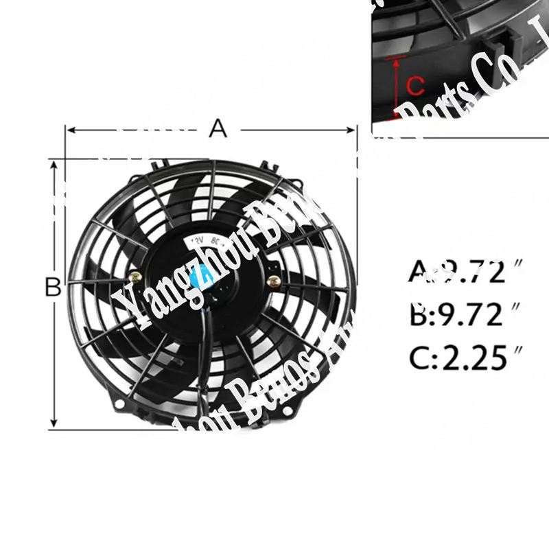 12V 90W Electric Radiator Cooling Fan with Mounting Kits