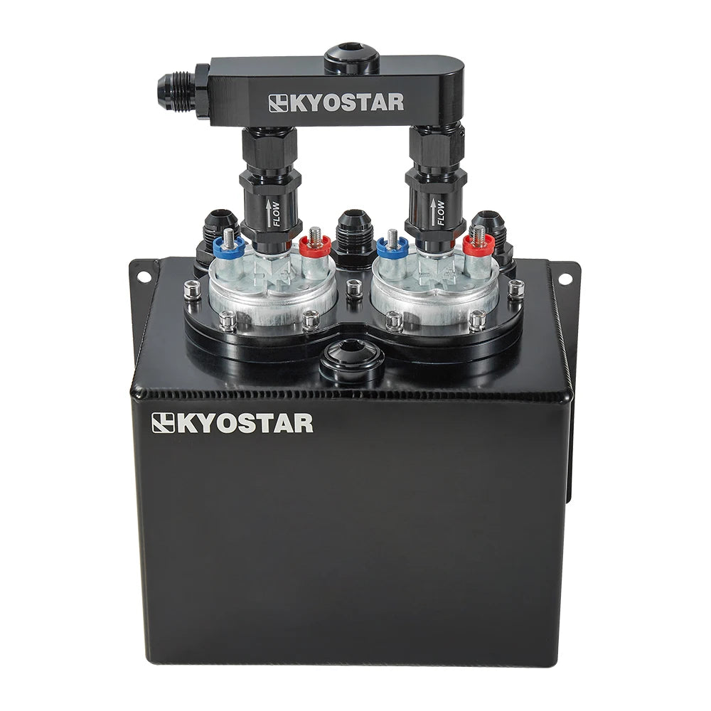 3L Aluminium High Flow Fuel Swirl Surge Tank Kit with Fuel Rail and Dual Fuel Pumps - 250 LPH, Universal