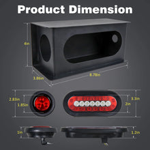Load image into Gallery viewer, Universal Steel Trailer Light Box Housing Pair with 6 Inch Oval LED Tail Lights - 12V