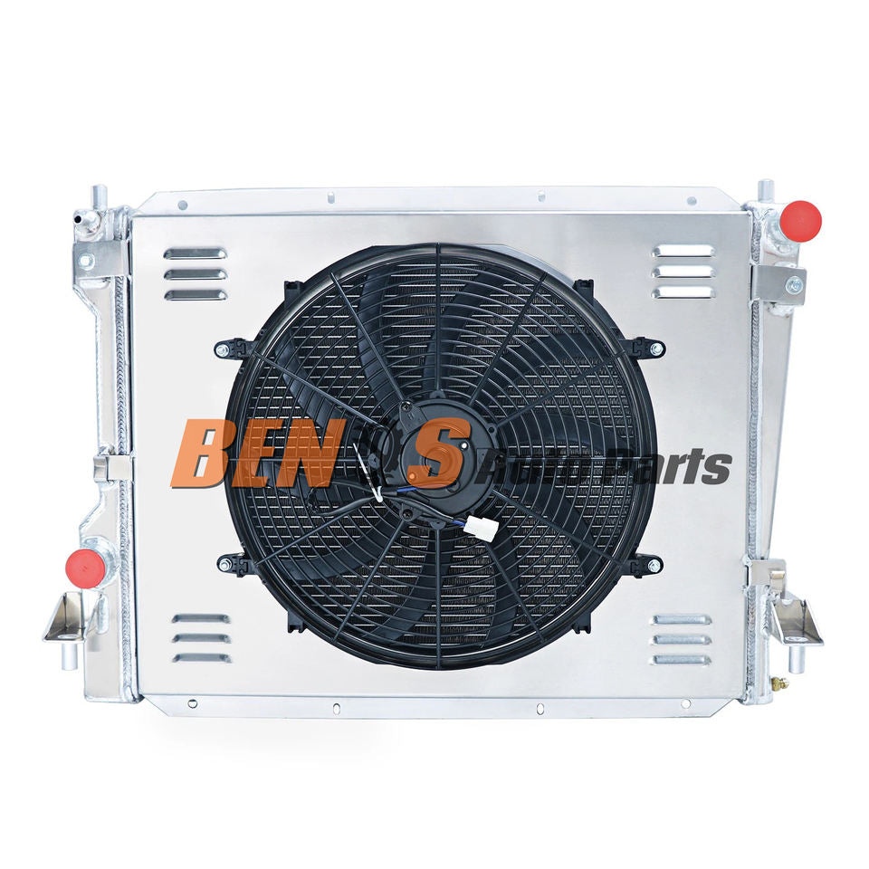 4 Row Aluminum Radiator Shroud Fan Relay for Ford Mustang 4.6L 5.0L MT 2005-2014