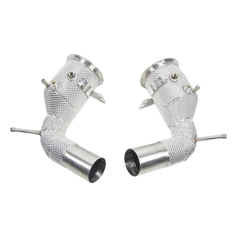 Porsche 911 992 2020+ 304 Stainless Steel Downpipes with Heat Shield