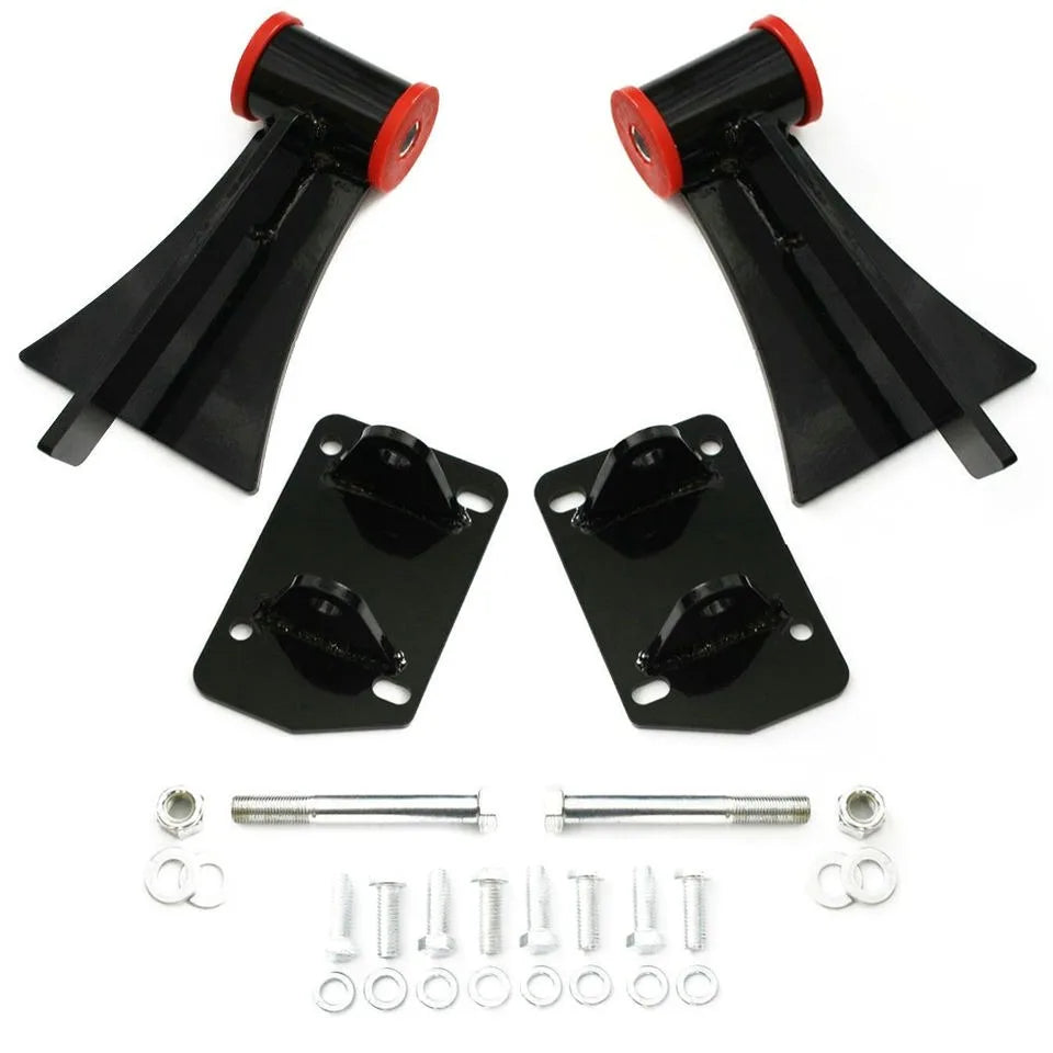 Chevy GMC Sonoma 1983-2005 LS1 5.3 6.0 V8 Swap Weld-In Aluminium Motor Mount Set, Black and Red