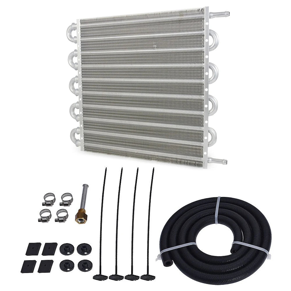 Universal 10-Row Aluminium Oil Cooler 15.5 x 12.5 x 0.75 inch with 6AN Ports - Engine / Transmission