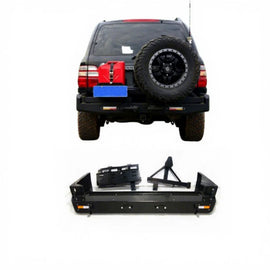 Car Exterior Accessories Steel Rear Bumper for Land Cruiser  FJ100 LC100 1998-2007 With Oil Tank Carrier and Spare Tire 
