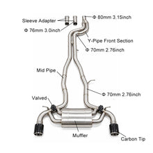 Load image into Gallery viewer, Toyota GR Supra A90 A91 2020+ B58 3.0L Stainless Steel 2-Tip Valved Cat-Back Exhaust System