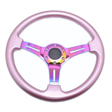 Load image into Gallery viewer, Universal JDM 350 mm Neo Chrome Rainbow Spoke Deep Dish Drift Steering Wheel
