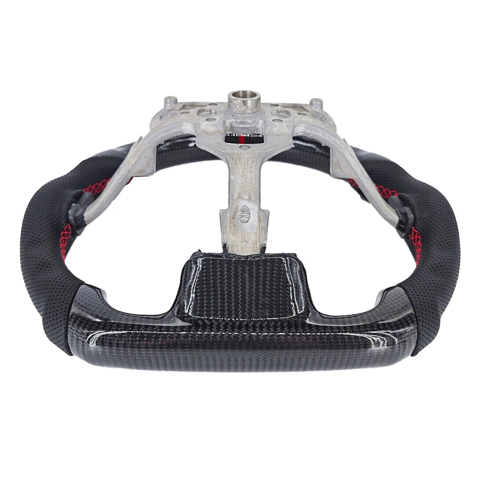 Chevrolet Corvette C6 2007-2013 Carbon Fibre and Perforated Leather D-Shaped Flat-Bottom Steering Wheel