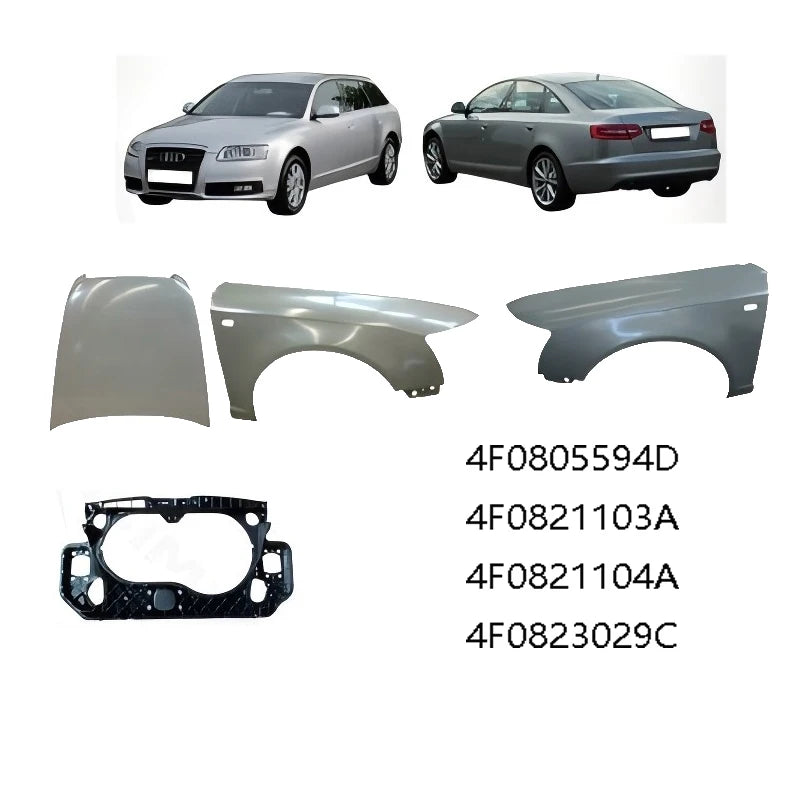 Audi A6 C6 4F 2005–2011 Radiator Support, Front Fender & Steel Bonnet Replacement 4F0805594D 4F0821103A