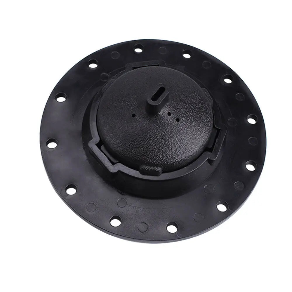 Universal 12-Bolt Racing Fuel Cell Filler Plate with Twist Cap and Lock - Black