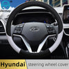 100% DERMAY Brand Leather Car Steering Wheel Cover Anti-slip for Hyundai i30 kona i10 i35 elantra santa fe Auto Accessories