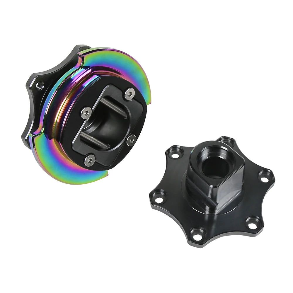 Universal Multi-Colour Aluminium D-Shape Lock Steering Wheel Quick Release Hub