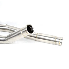 Load image into Gallery viewer, BMW M3 F80 / M4 F82 F83 2014+ S55 Resonated Equal Length Single X Midpipe, 1.5 mm Stainless (Factory Rear Muffler)