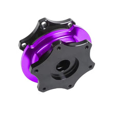 Load image into Gallery viewer, Universal Aluminium D-Shape Steering Wheel Quick Release Hub Adapter, Purple Ring and Black Body