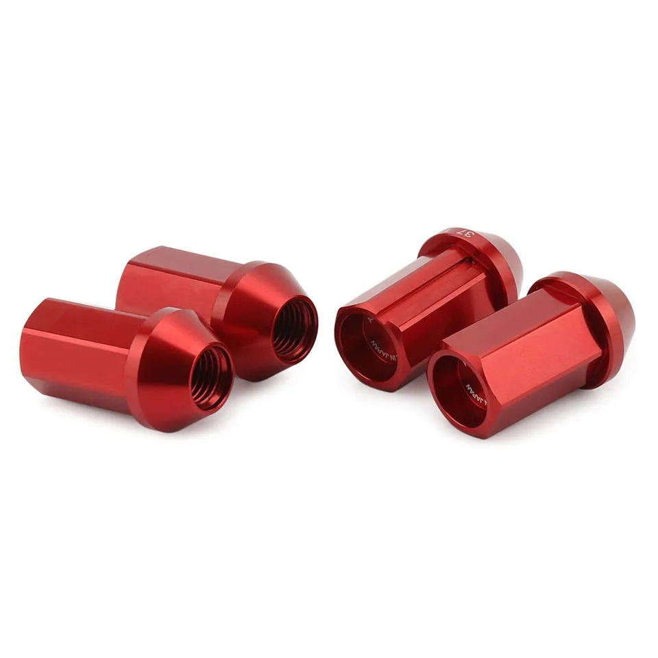 Universal M12x1.5 / M12x1.25 42 mm Aluminium Tuner Wheel Nuts with Locks, 19 mm Hex, 20 Piece Set
