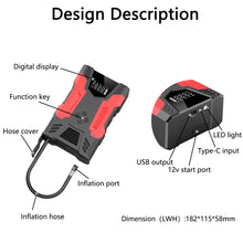 Load image into Gallery viewer, 2000A Jump Starter &amp; Tyre Inflator | 7 BAR Air Pump NZ