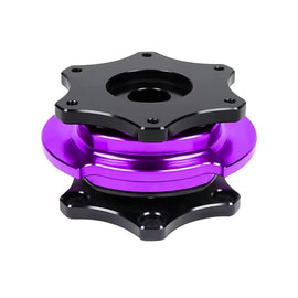 Universal Aluminium D-Shape Steering Wheel Quick Release Hub Adapter, Purple Ring and Black Body