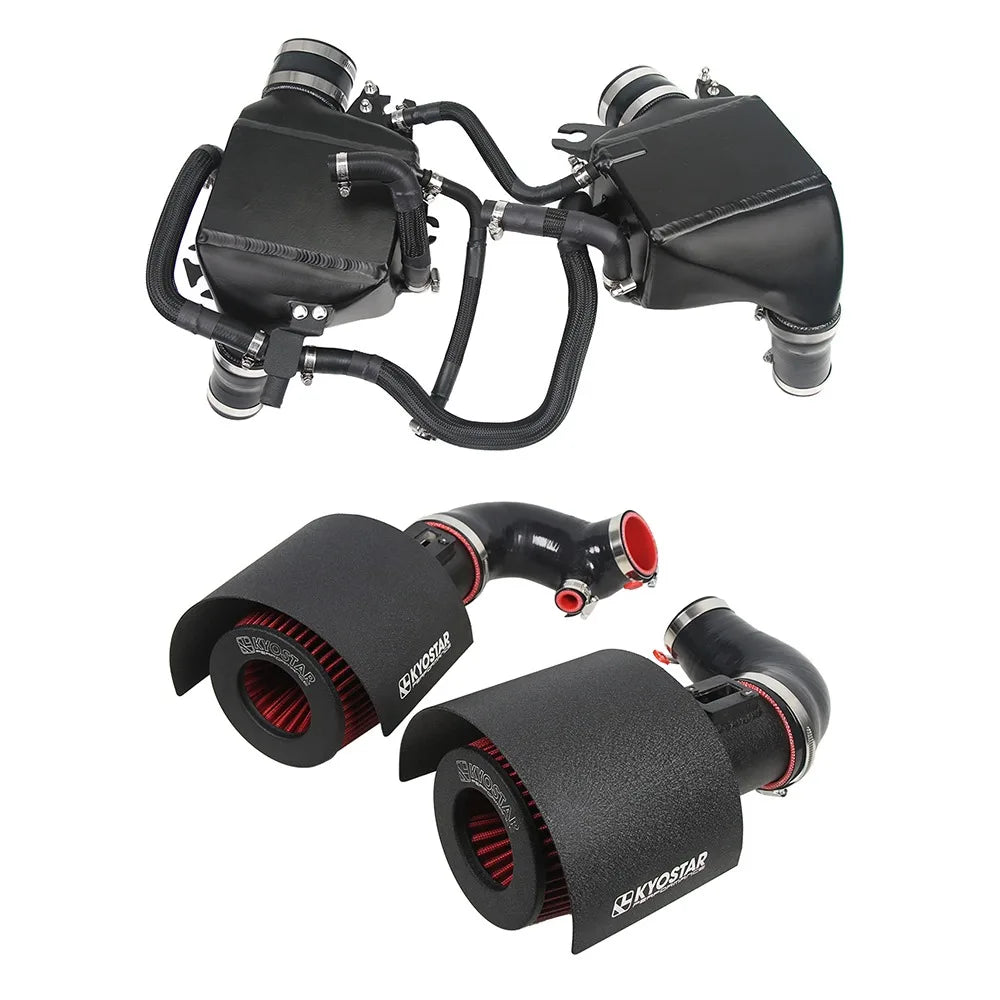 Infiniti Q50 Q60 2016+ 3.0L VR30DDT Twin Turbo Aluminium Cold Air Intake / Intercooler Kit, Black and Red