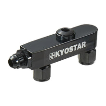 Load image into Gallery viewer, Universal Aluminium Dual Inline Fuel Pump Rail / Manifold with AN8 Fitting, Black