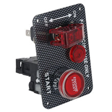 Load image into Gallery viewer, Universal 12V Racing Ignition Switch Panel with Toggle Switches and Engine Start Push Button - Black