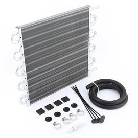 Universal 10-Row Aluminium Oil Cooler 15.5 x 12.5 x 0.75 inch with 6AN Ports - Engine / Transmission