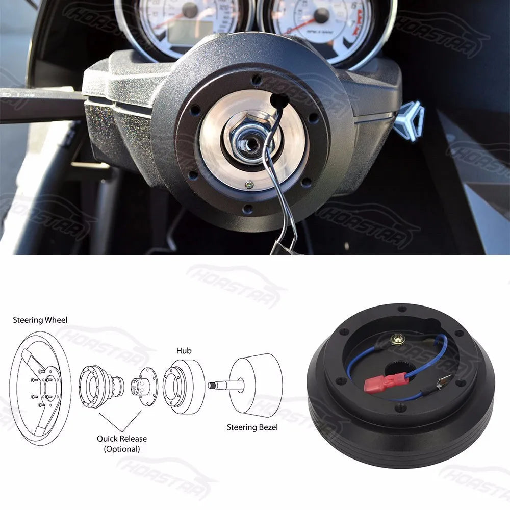 Mitsubishi Eclipse / Lancer Evolution X / Galant Steering Wheel Hub Adapter Boss Kit - Black Aluminium