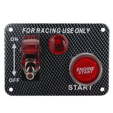 Load image into Gallery viewer, Universal 12V Racing Ignition Switch Panel with Toggle Switches and Engine Start Push Button - Black