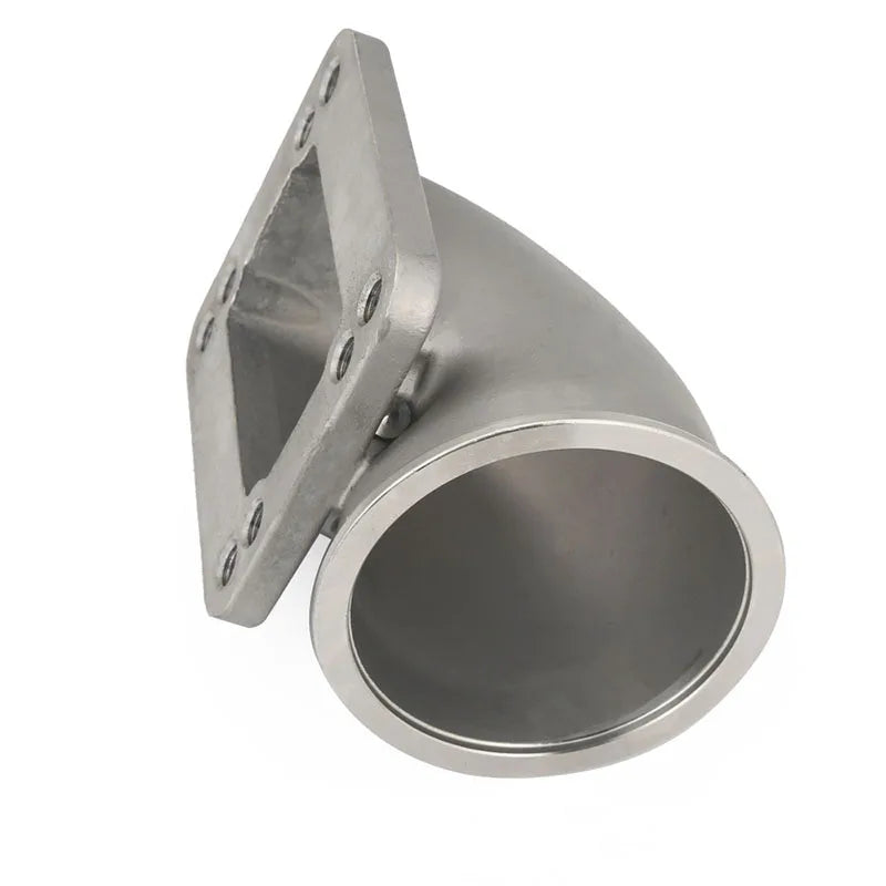 T3 / T4 Turbo 90 Degree V-Band Elbow Adapter Flange - 304 Stainless Steel, 2.5 / 3 / 3.5 inch