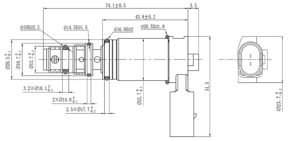 Aluminium Control Valve for VW Automotive Air Conditioning Compressor