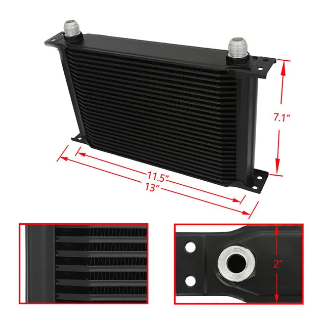 Universal 25-Row Oil Cooler Kit 10AN with Relocation Lines - Aluminium, M20x1.5