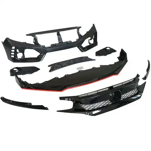 VW Polo 2018–2019 Bolt-On Front Bumper Body Kit – Black
